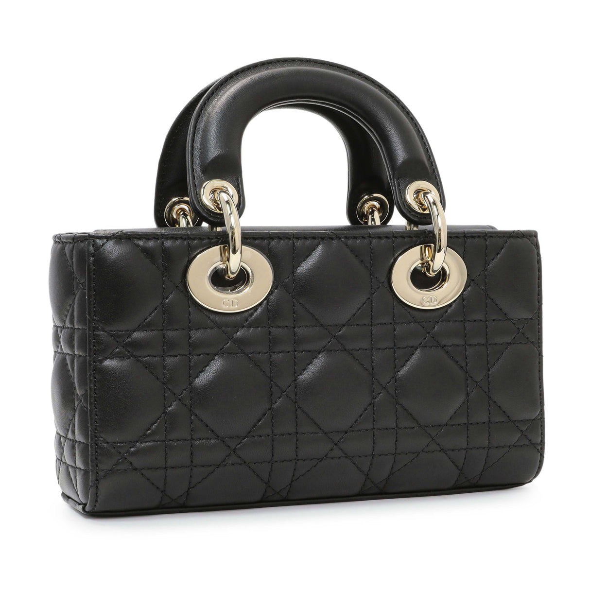 Christian Dior Black Cannage Mini Lambskin Lady D-Joy