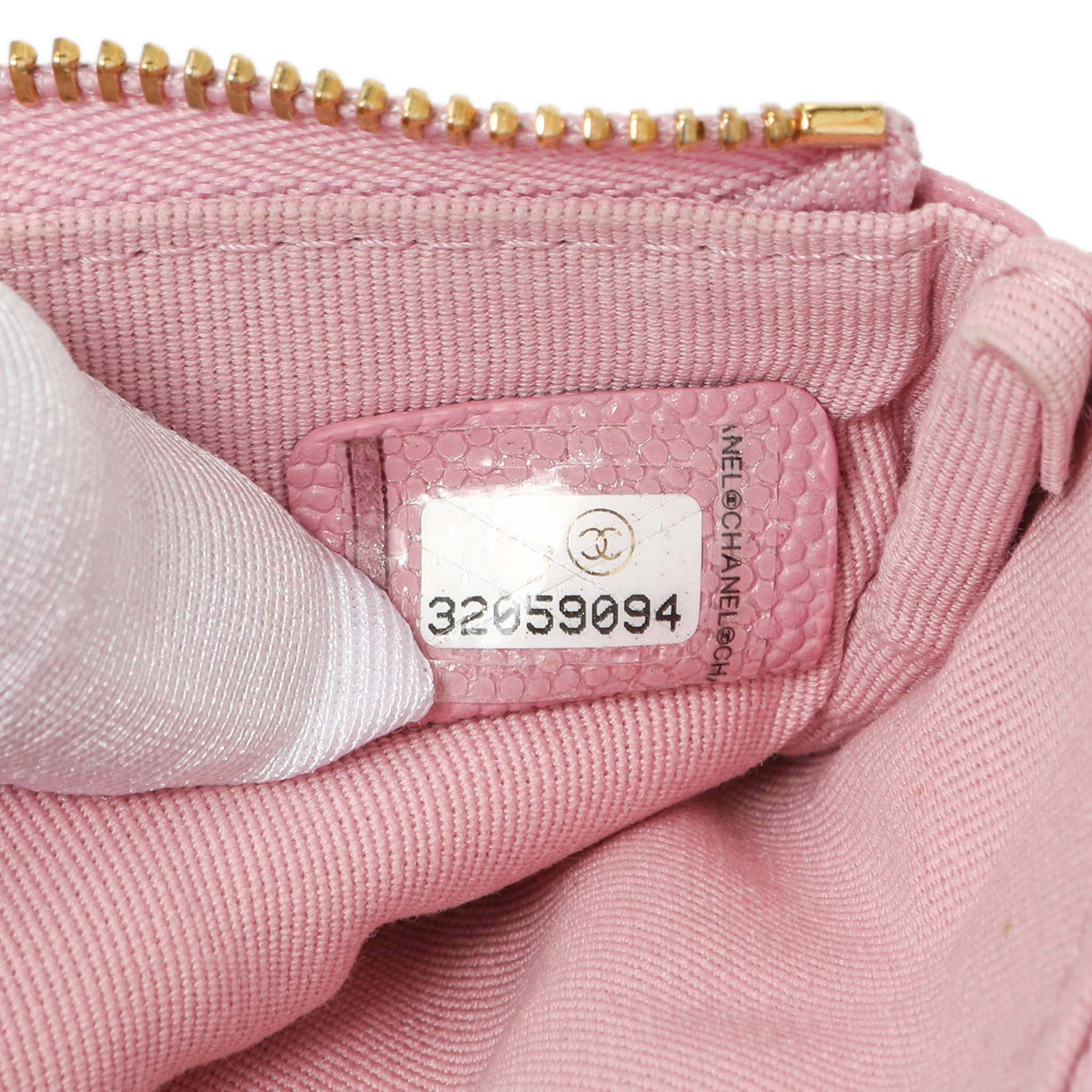 Chanel Pink Quilted Caviar Small Cosmetic Case Accessories Chanel