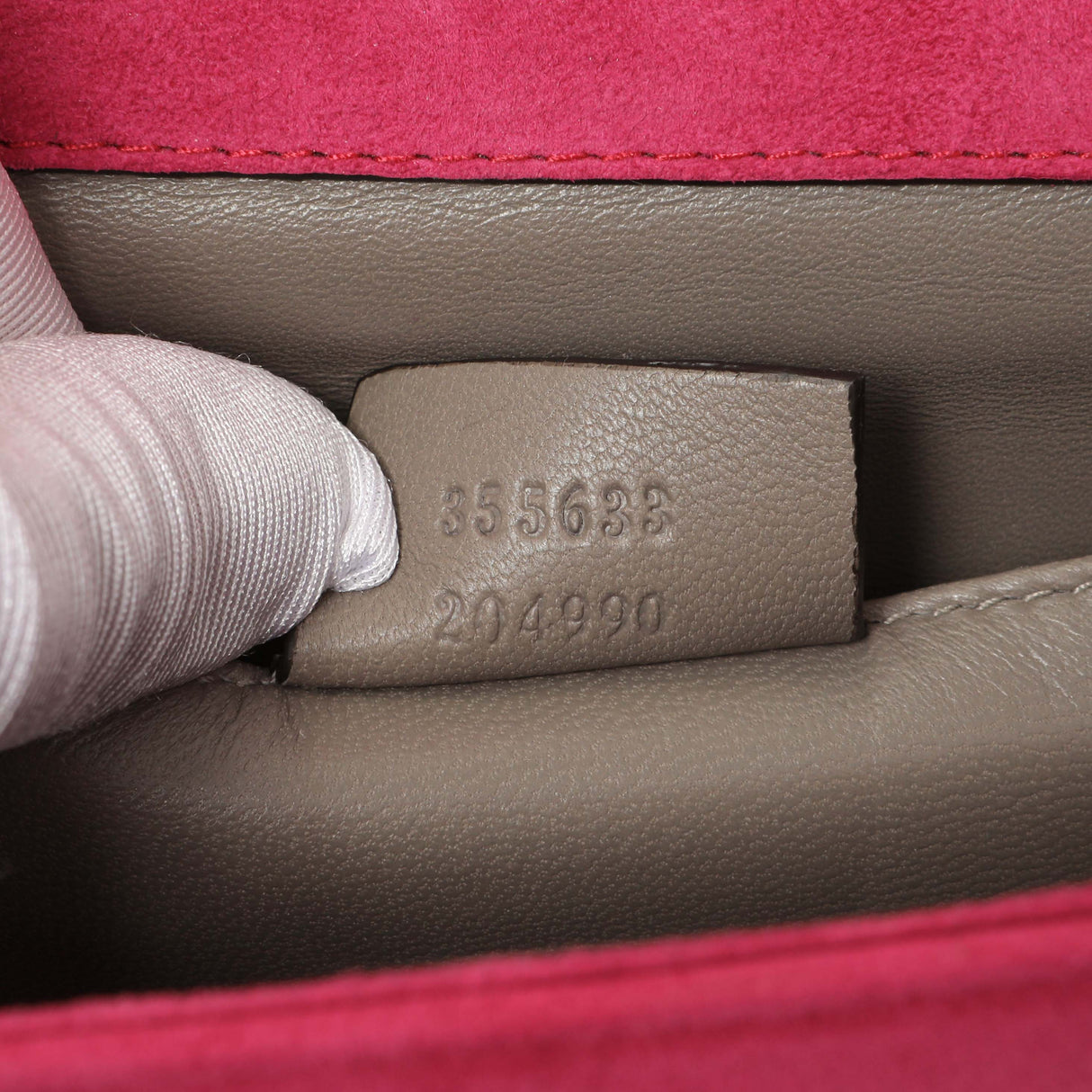 Gucci Pink Suede Crystal Interlocking Clutch Handbags Gucci