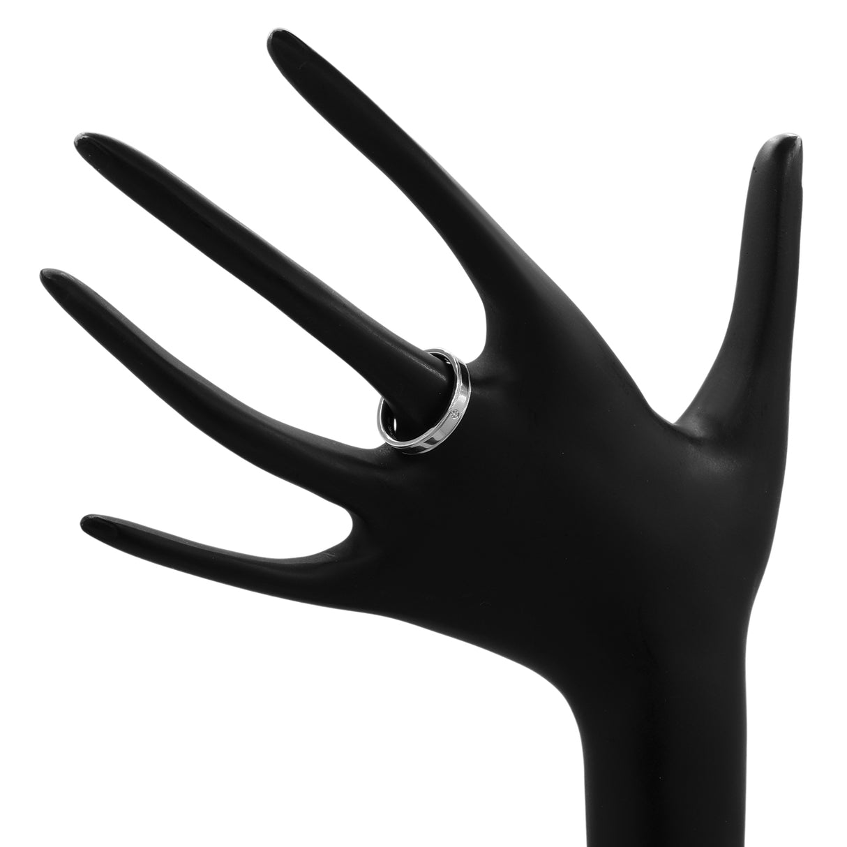 Tiffany & Co. Platinum Diamond Double Milgrain Band Ring Designer Jewellery Tiffany and Co