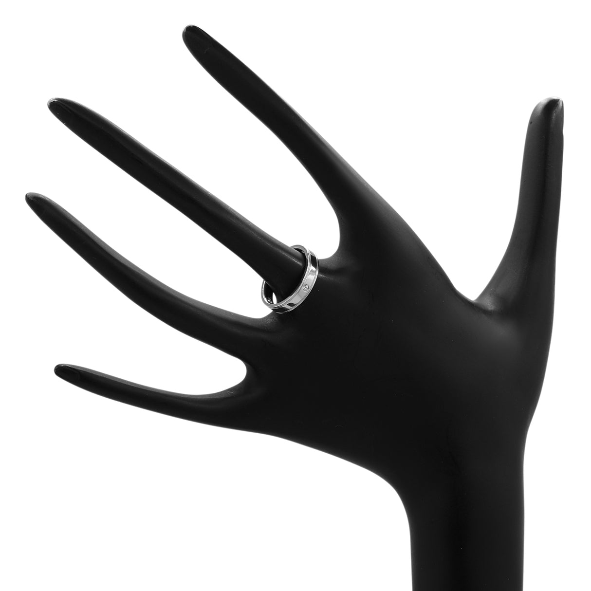 Tiffany & Co. Platinum Diamond Double Milgrain Band Ring Designer Jewellery Tiffany and Co