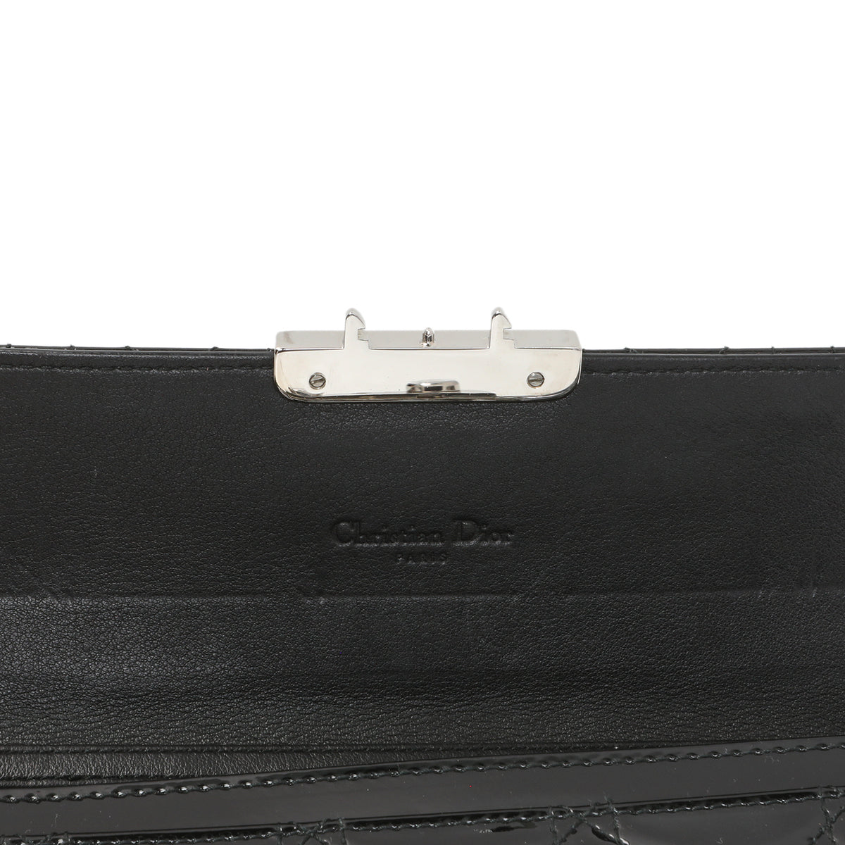 Christian Dior Black Patent Cannage Miss Dior Chain Wallet Handbags Christian Dior