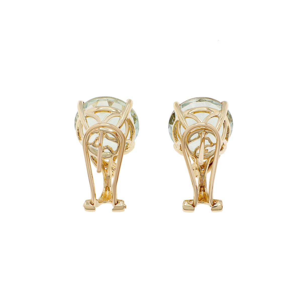 14K Yellow Gold 11.86 Carat Green Amethyst Earrings Fine Jewellery Modaselle