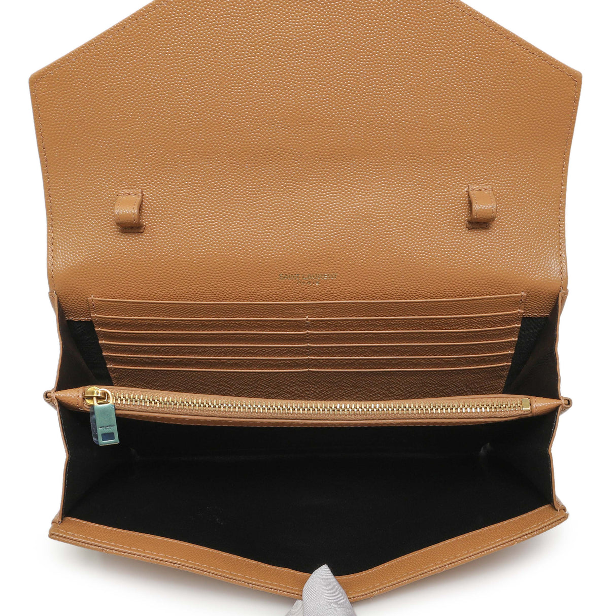 Saint Laurent Dune Grain De Poudre Matelasse Chevron Monogram Chain Wallet Handbags Saint Laurent