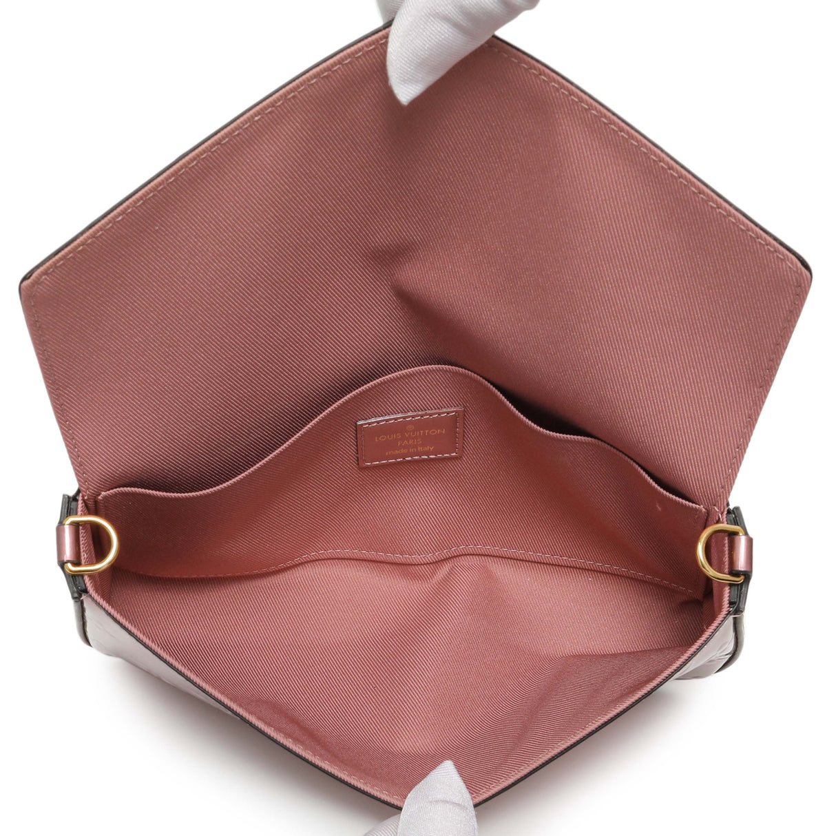 Louis Vuitton Metallic Pale Pink Vernis Pochette Felicie Chain Wallet Handbags Louis Vuitton