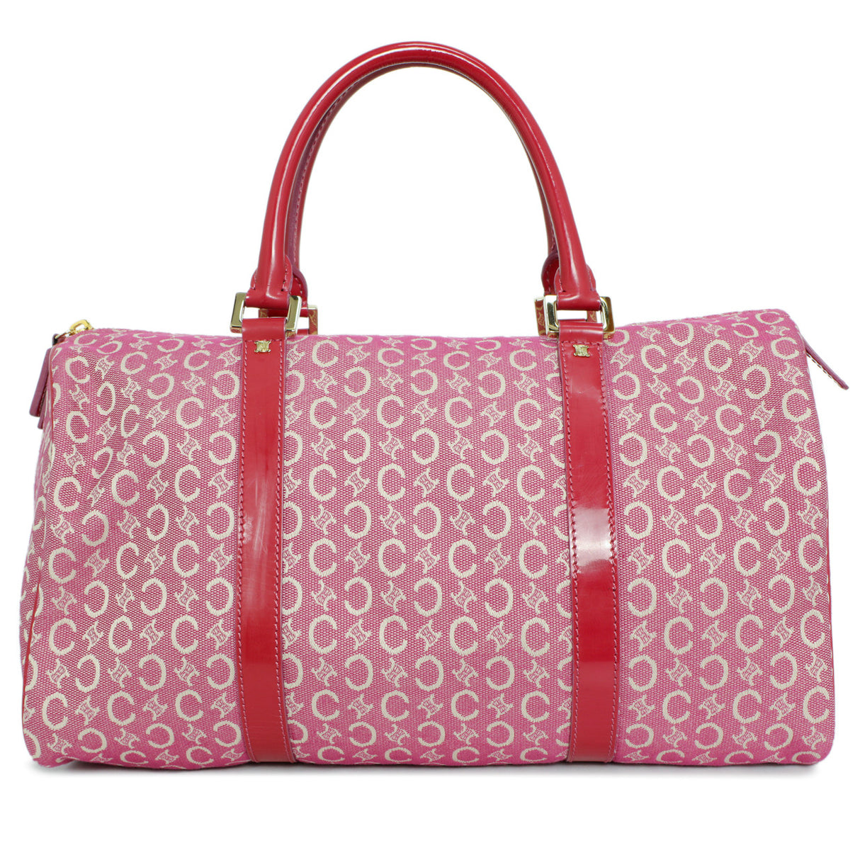 Celine Pink Denim Macadam Boston Bag Celine