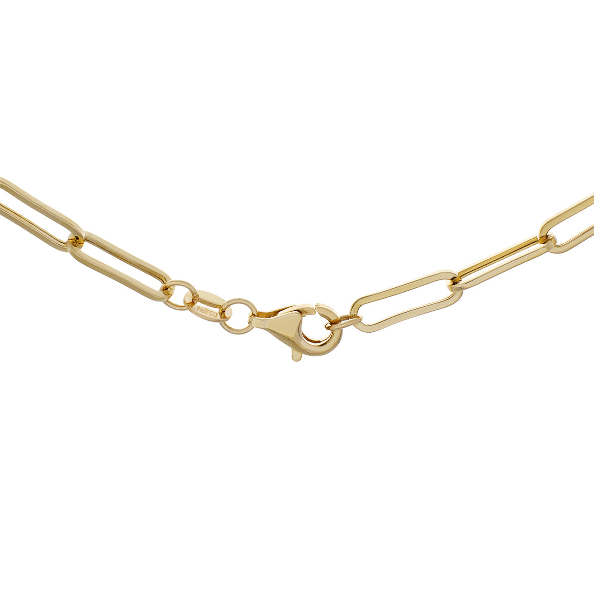 18K Yellow Gold Paperclip Chain Fine Jewellery Modaselle