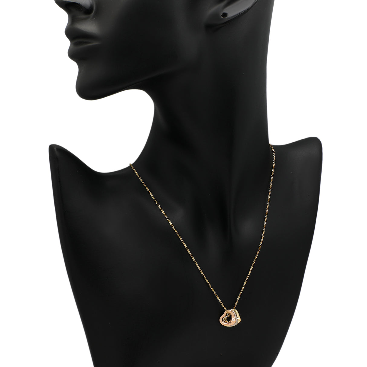 Tiffany & Co. 18K Elsa Peretti Open Heart Triple Pendant Necklace Designer Jewellery Tiffany and Co