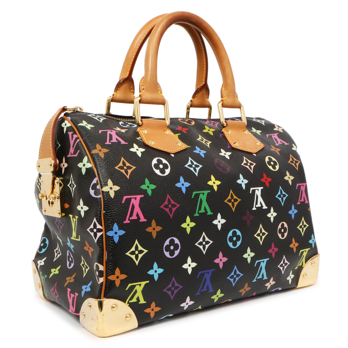 Louis Vuitton Black Monogram Multicolor Speedy 30 Handbags Louis Vuitton
