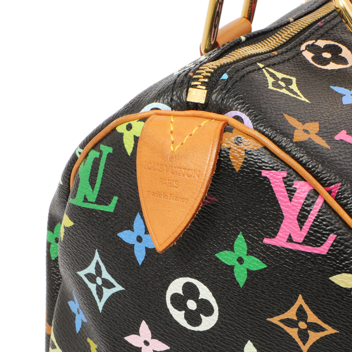Louis Vuitton Black Monogram Multicolor Speedy 30 Handbags Louis Vuitton