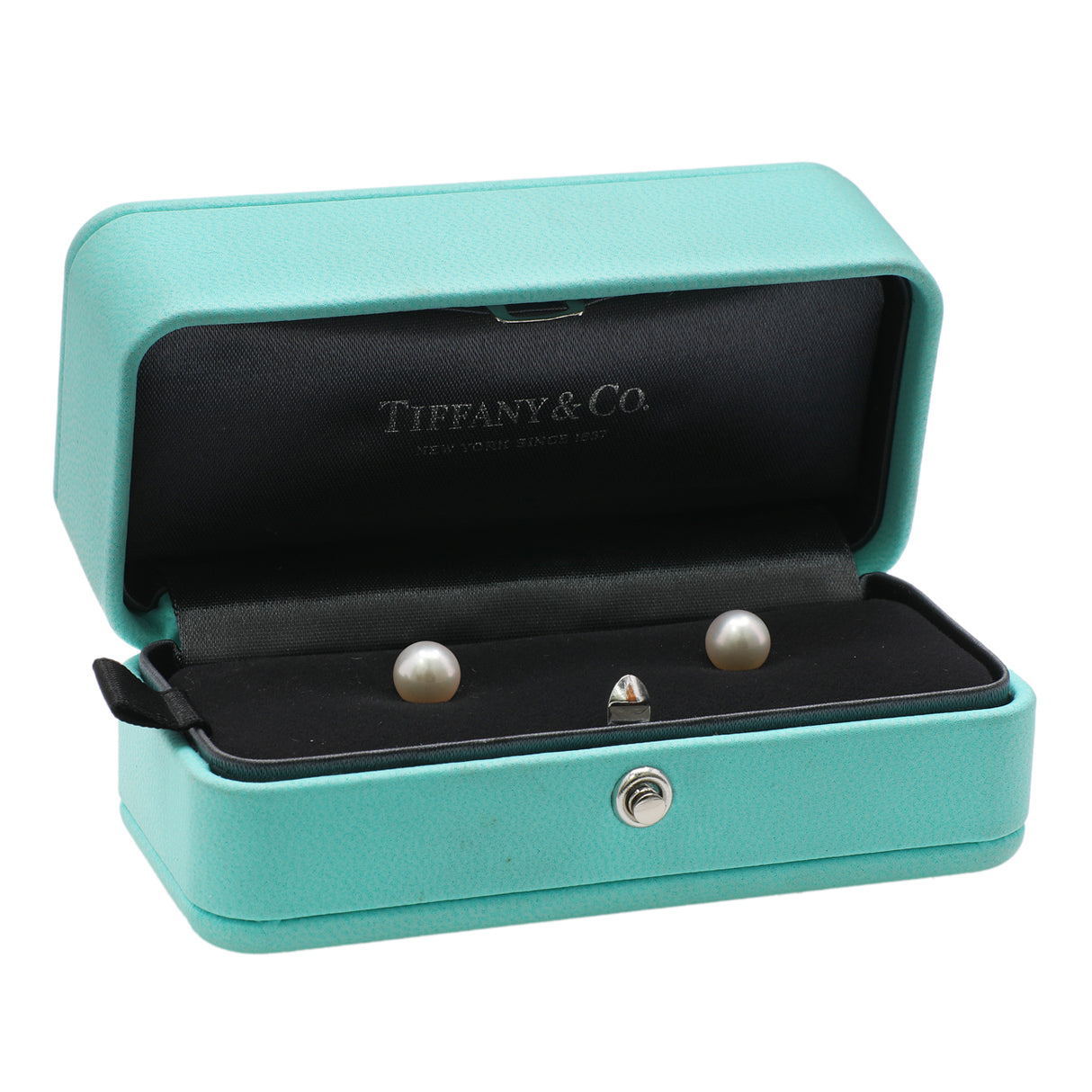 Tiffany & Co. 18K White Gold Signature Pearl Earrings Designer Jewellery Tiffany and Co