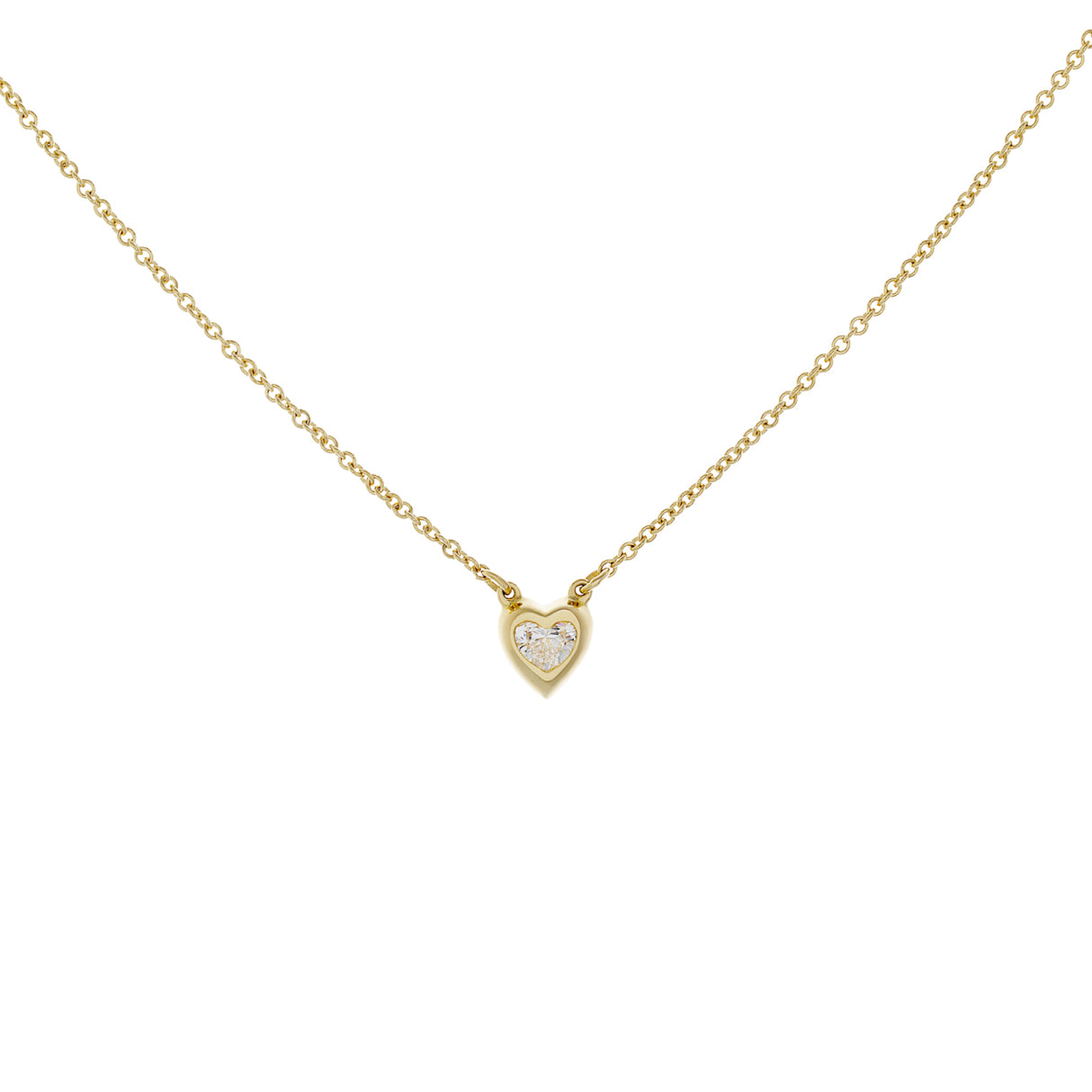 Tiffany & Co. 18K Yellow Gold Diamonds by the Yard Heart Necklace Designer Jewellery Tiffany and Co