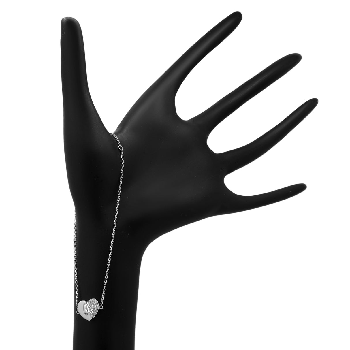 18K White Gold Diamond Heart Bracelet Fine Jewellery Modaselle