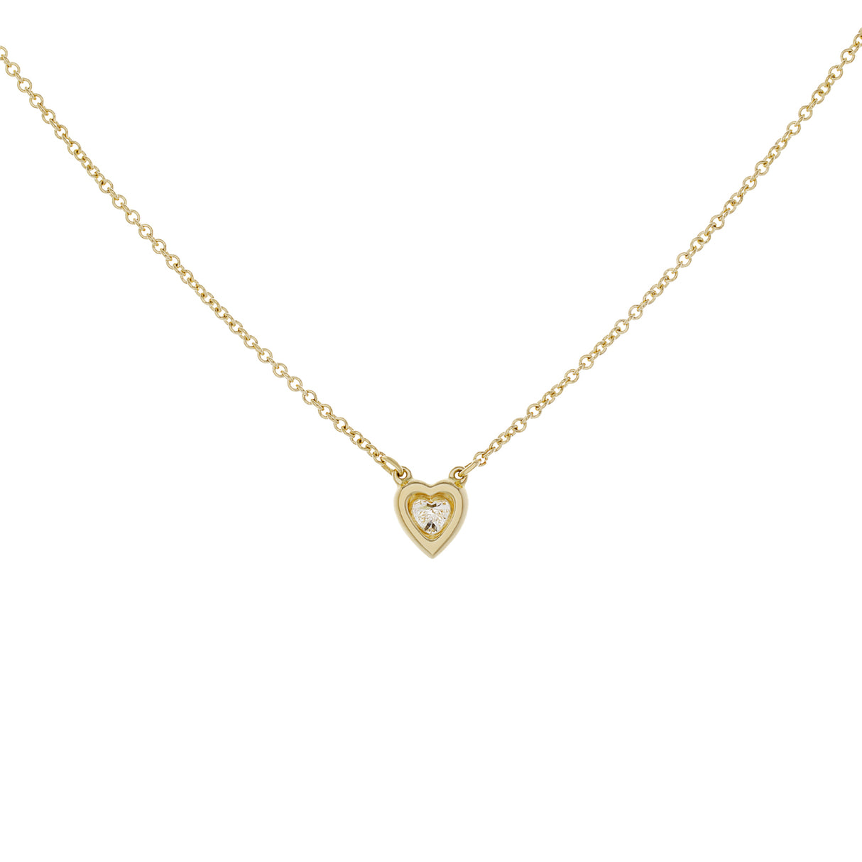 Tiffany & Co. 18K Yellow Gold Diamonds by the Yard Heart Necklace Designer Jewellery Tiffany and Co