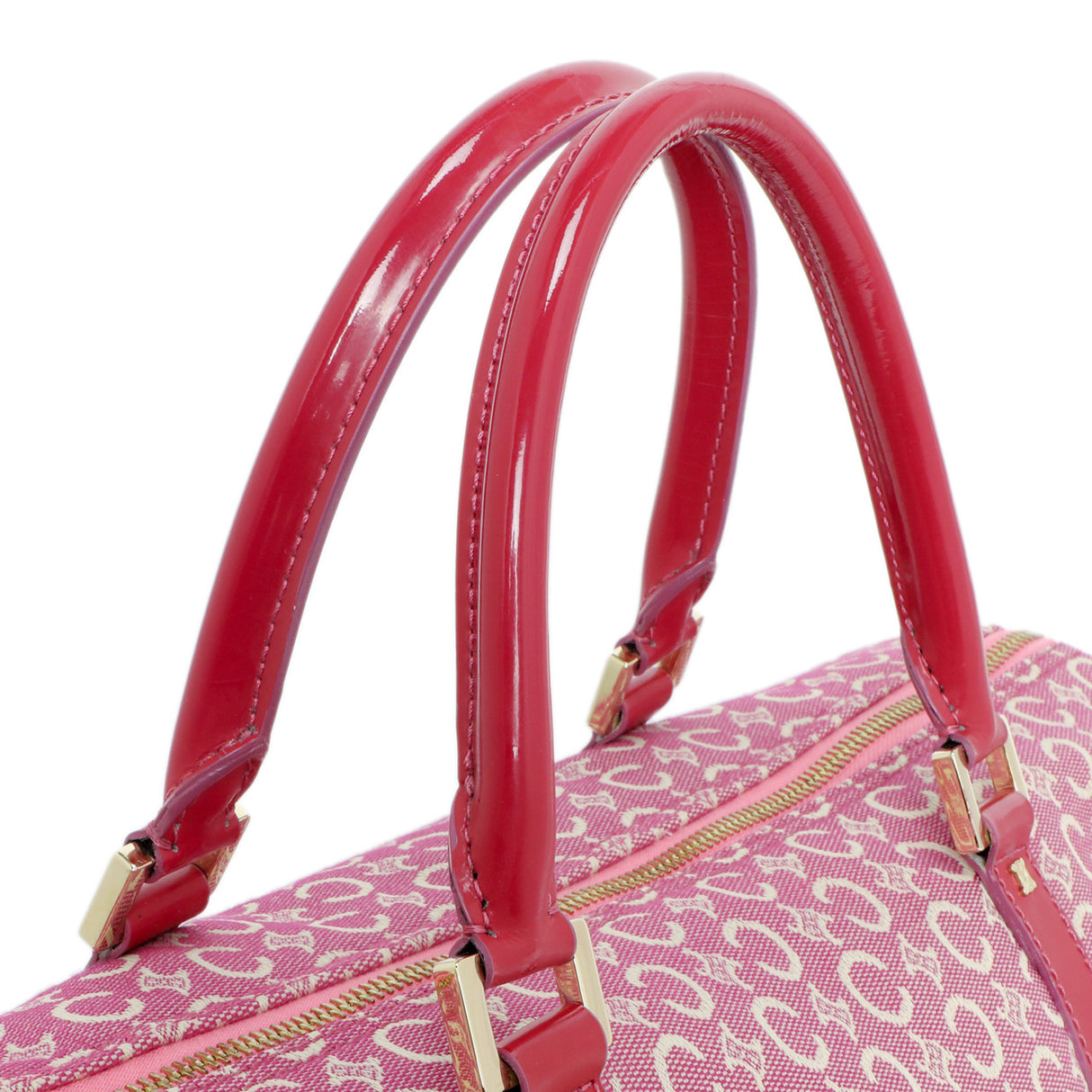 Celine Pink Denim Macadam Boston Bag Celine