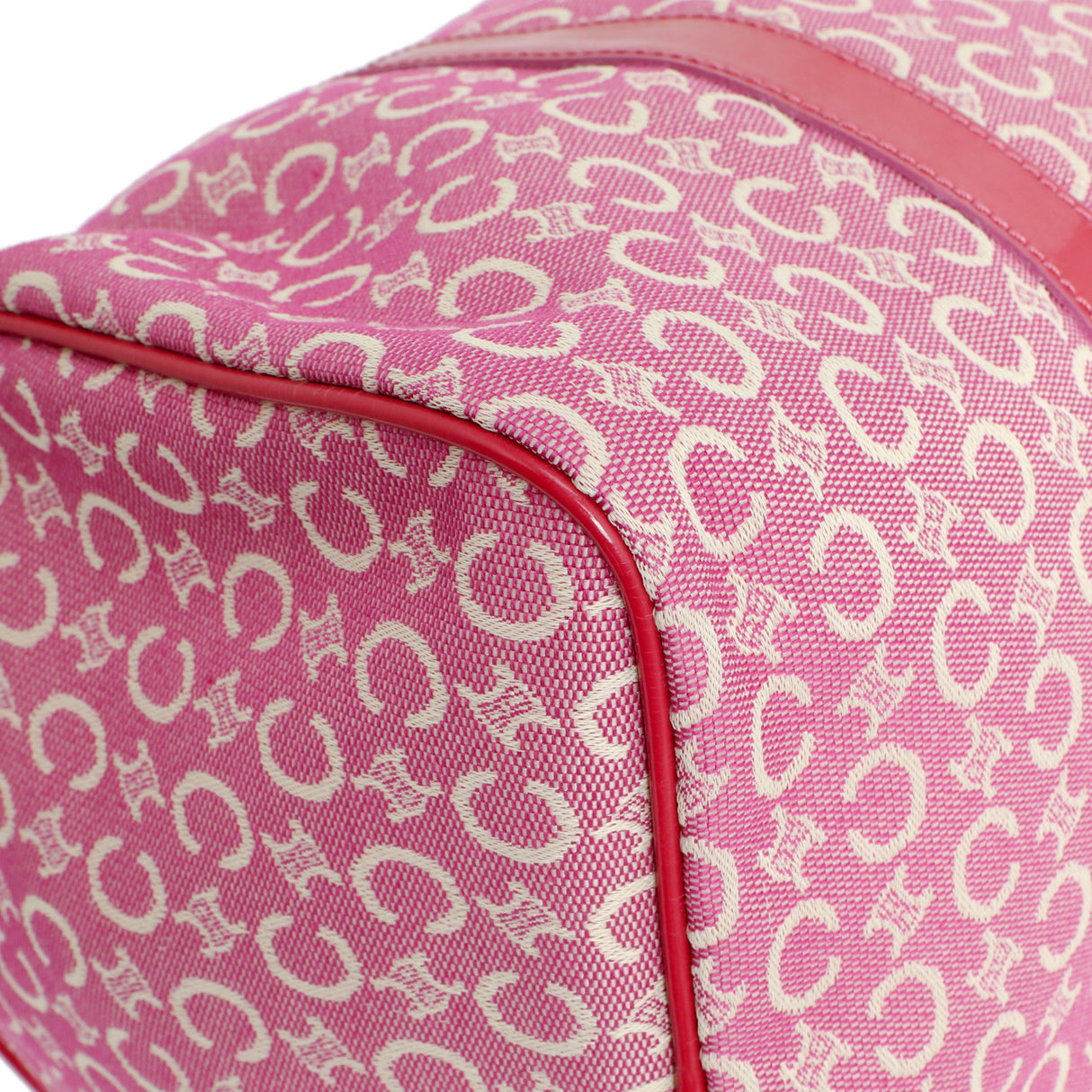 Celine Pink Denim Macadam Boston Bag Celine