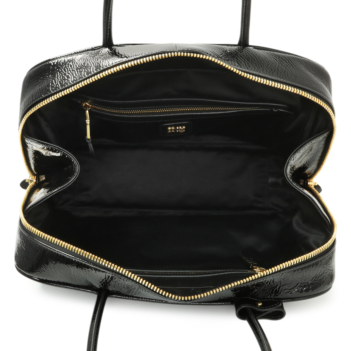 Miu Miu Black Patent Beau Top Handle Bag Handbags Miu Miu