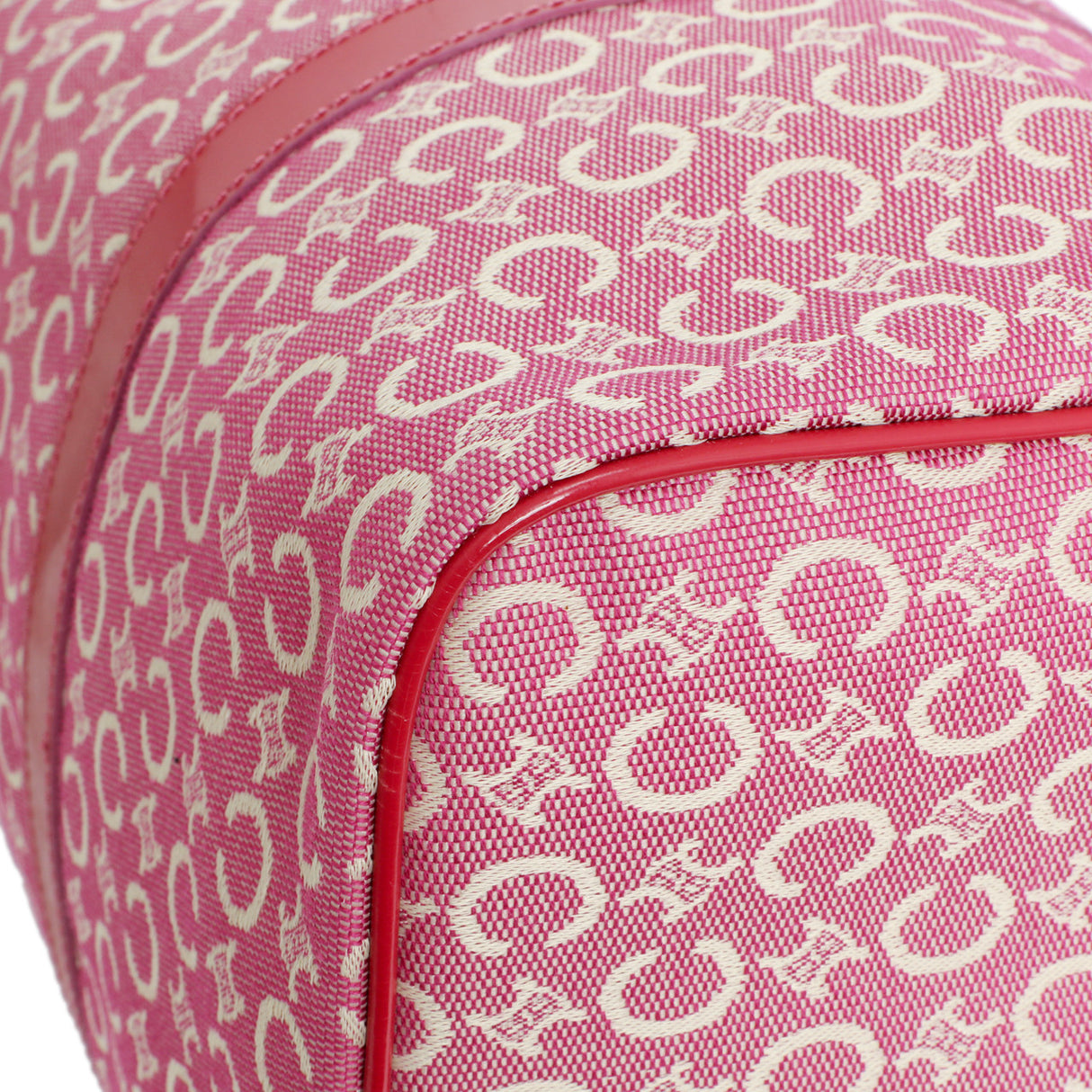 Celine Pink Denim Macadam Boston Bag Celine