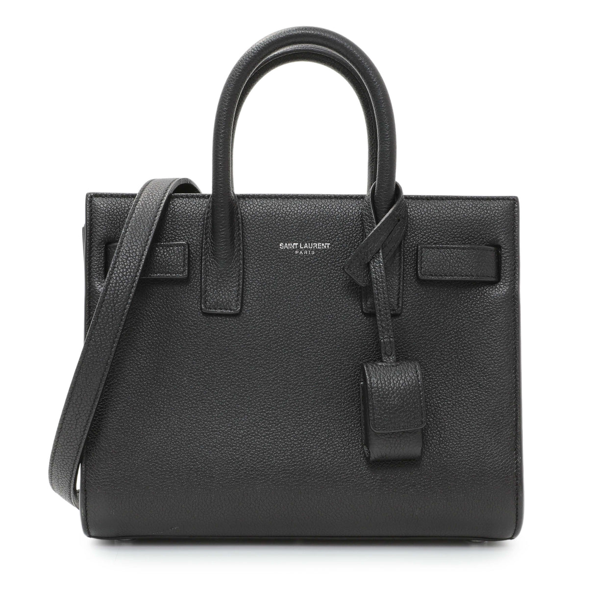 Saint Laurent Black Grained Calfskin Nano Sac De Jour