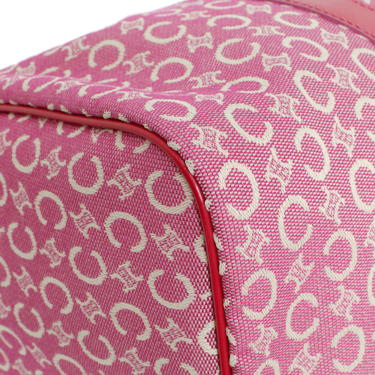 Celine Pink Denim Macadam Boston Bag Celine