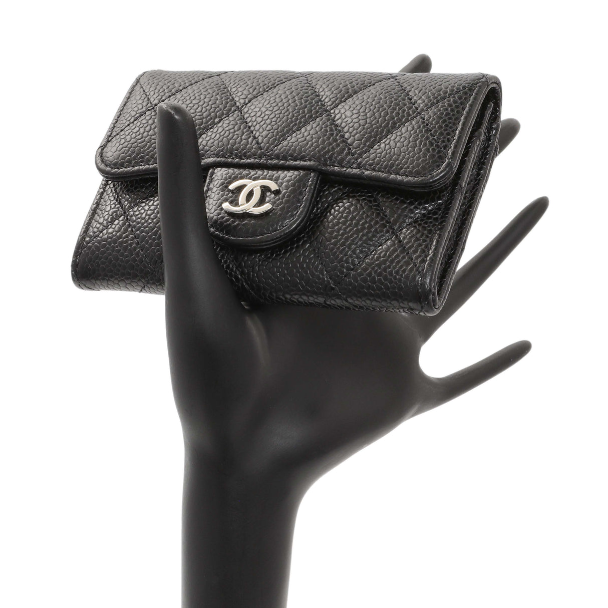 Chanel Black Caviar Quilted Flap Card Holder Wallet Accessories Chanel