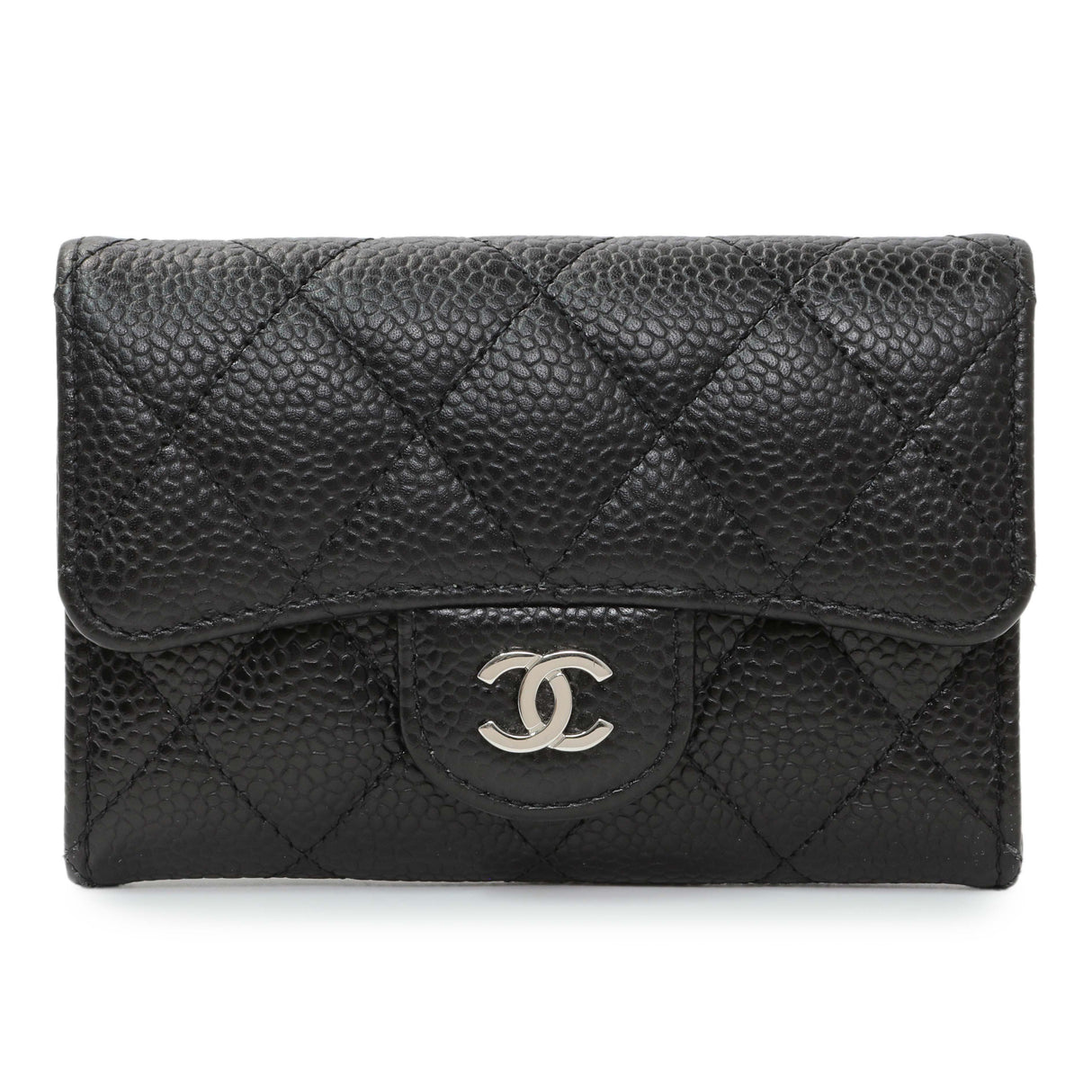 Chanel Black Caviar Quilted Flap Card Holder Wallet Accessories Chanel