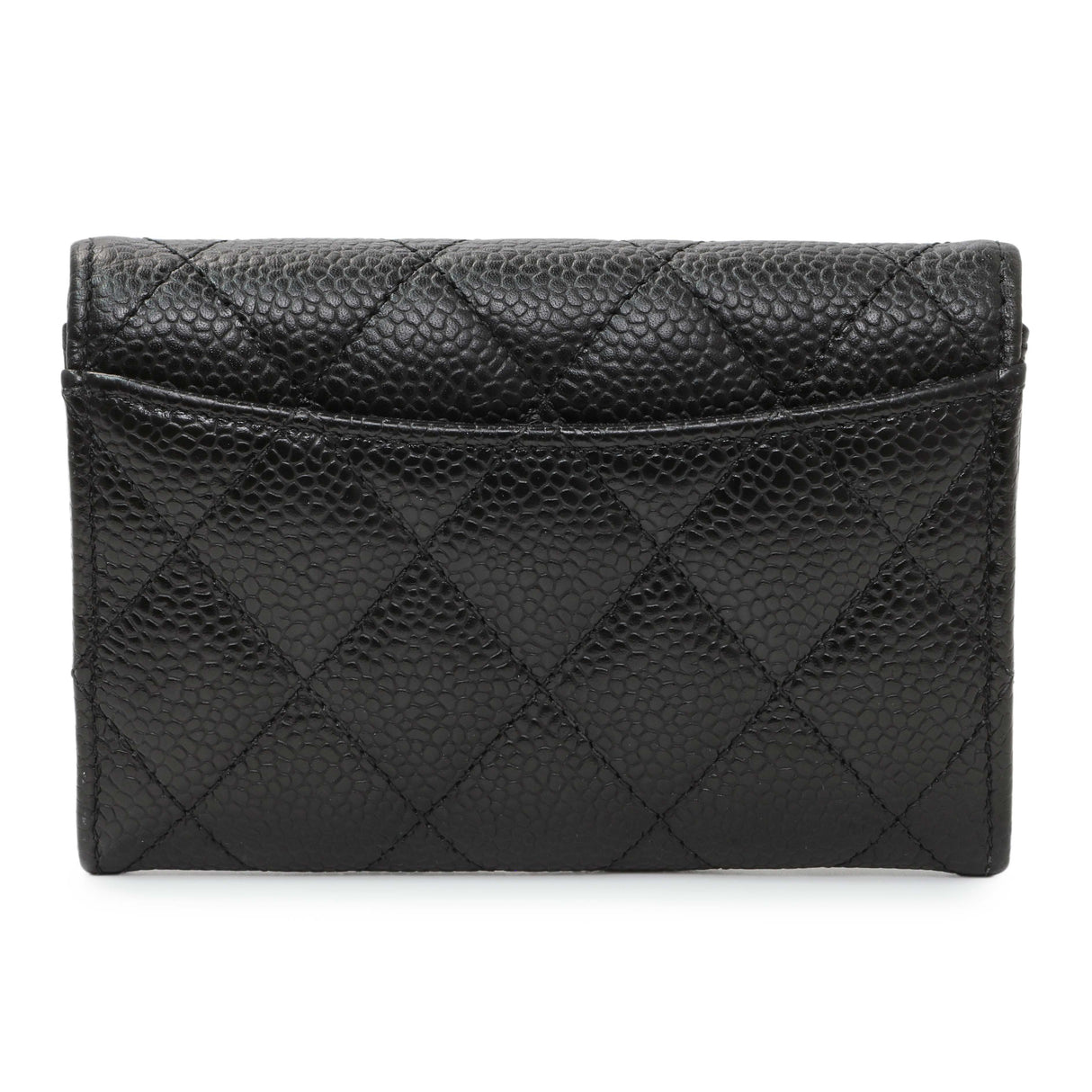 Chanel Black Caviar Quilted Flap Card Holder Wallet Accessories Chanel