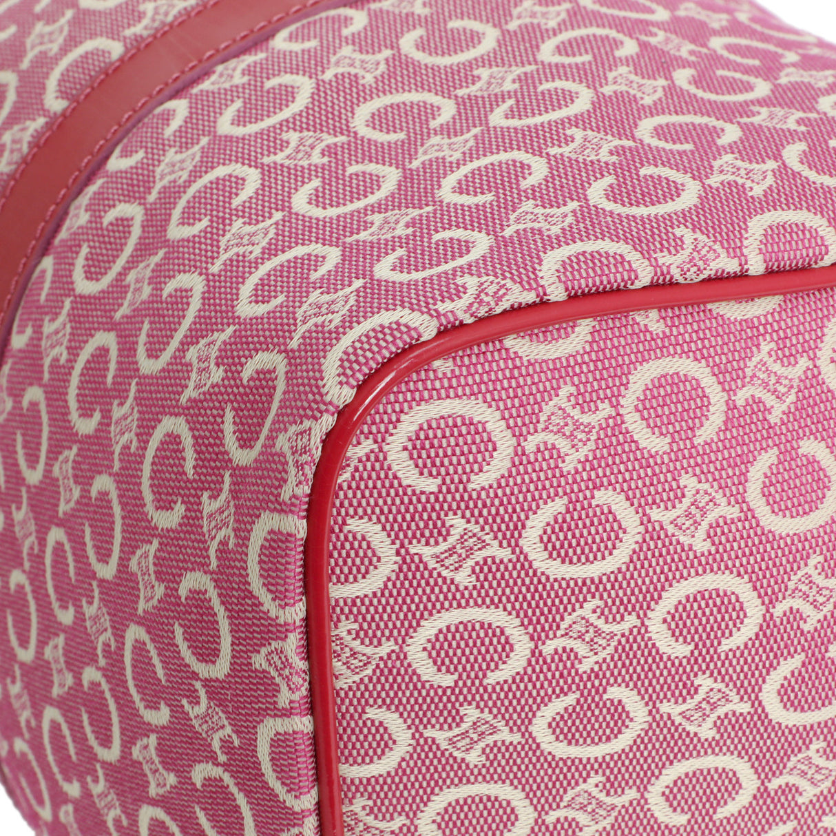 Celine Pink Denim Macadam Boston Bag Celine