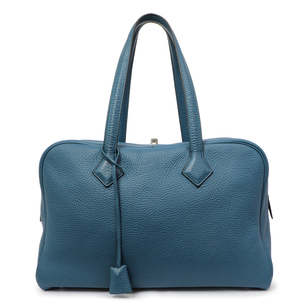 Hermes Cobalt Clemence Victoria II 35 Handbags Hermes