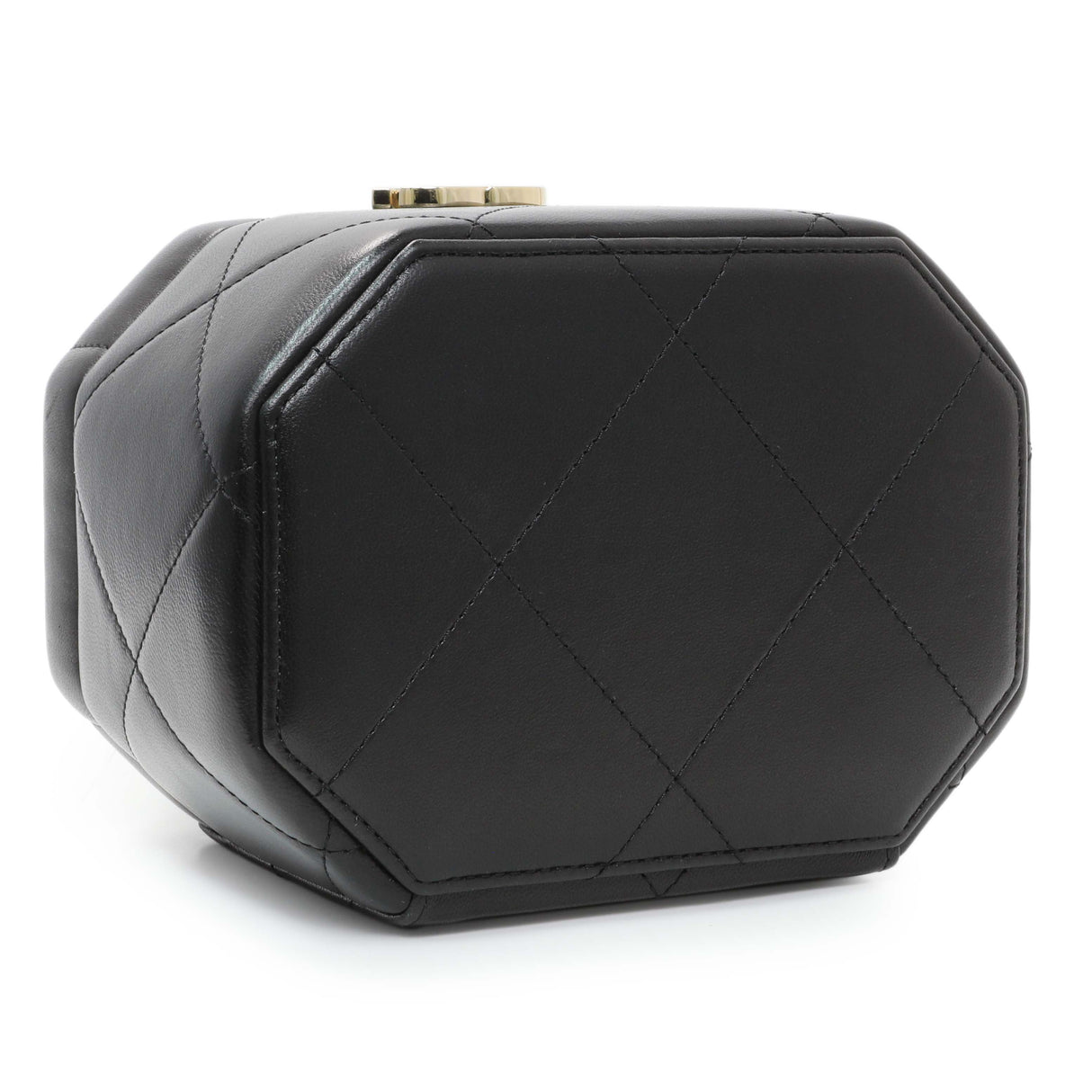 Chanel Black Quilted Lambskin Hexagon Vanity Case Handbags Chanel