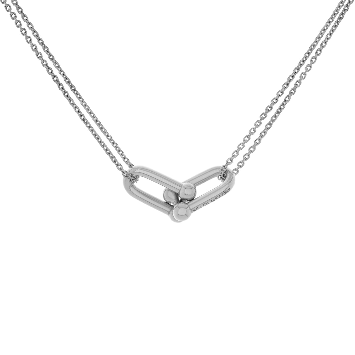 Tiffany & Co. Sterling Silver Large Double Link Pendant Designer Jewellery Tiffany and Co