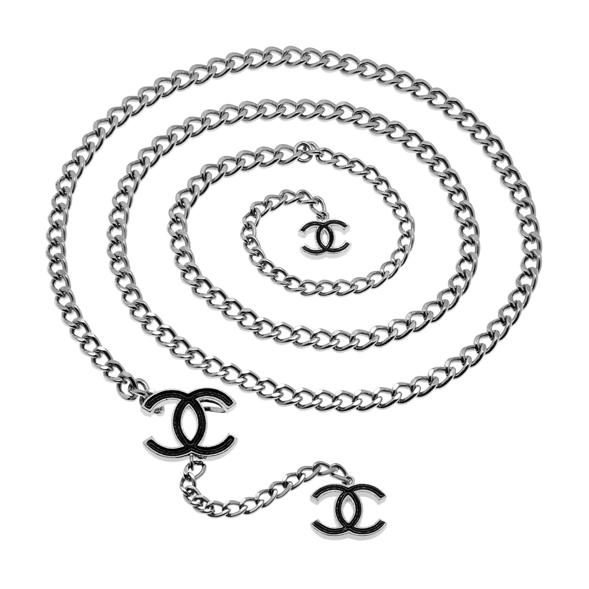 Chanel Metal Black Enamel CC Chain Belt Accessories Chanel