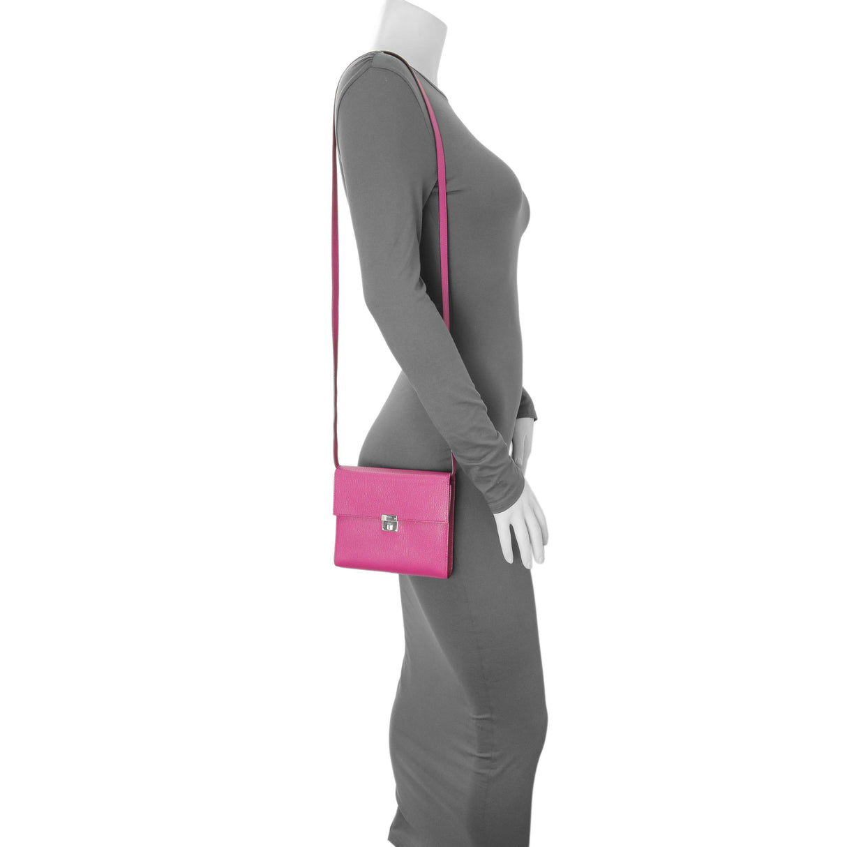 Hermes Rose Pourpre Chèvre Mysore Clic 16 Handbags Hermes