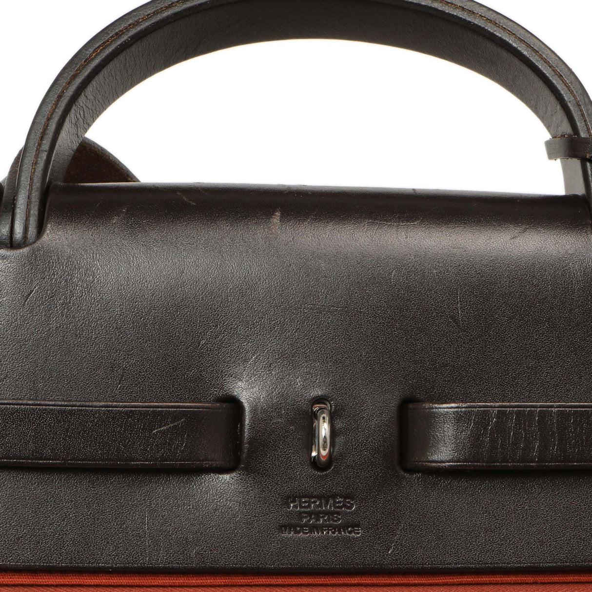 Hermes Rouge Venetian Toile Vache Hunter Herbag Zip 39 Handbags Hermes