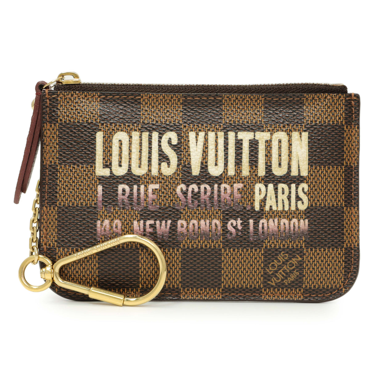 Louis Vuitton Damier Ebene Scribe Affiche Key Pouch Accessories Louis Vuitton