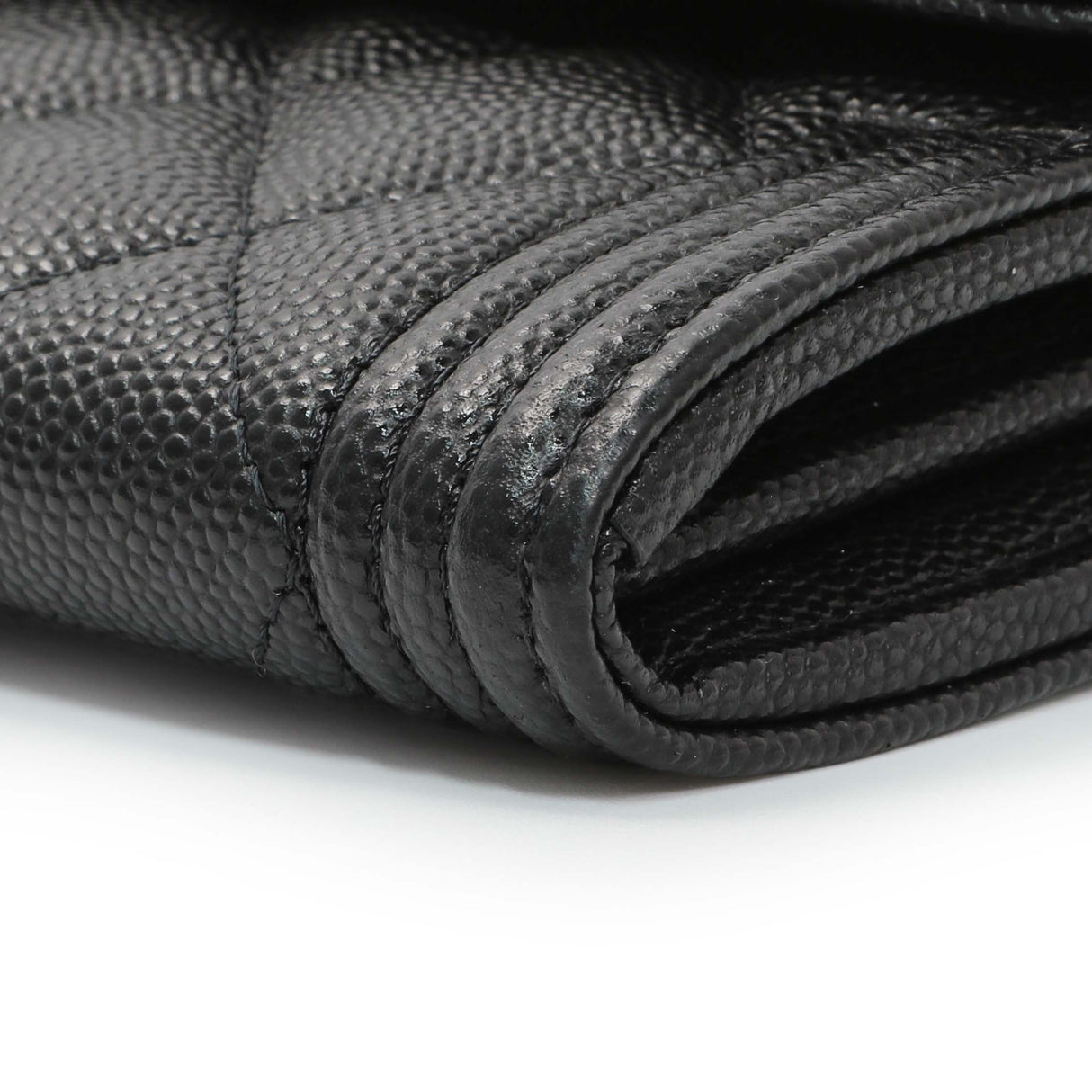 Chanel Black Quilted Caviar Large Boy Gusset Flap Wallet Accessories Chanel