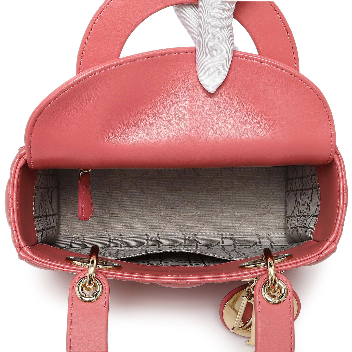 Christian Dior Pink Lambskin Cannage Small My ABCDior Lady Dior Handbags Christian Dior