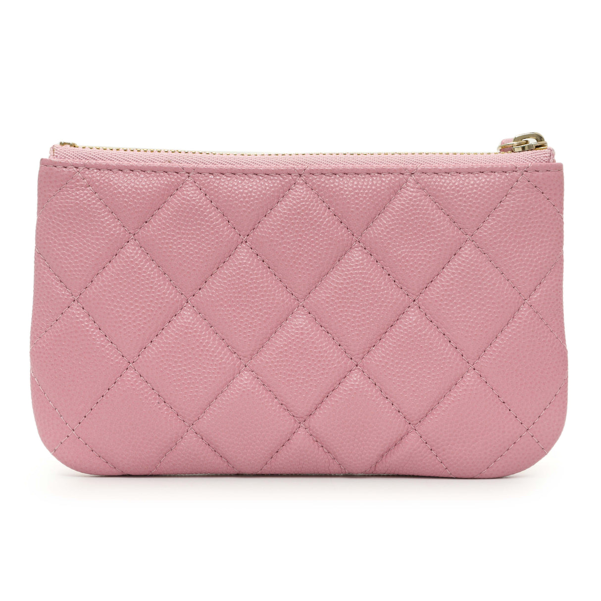 Chanel Pink Quilted Caviar Small Cosmetic Case Accessories Chanel