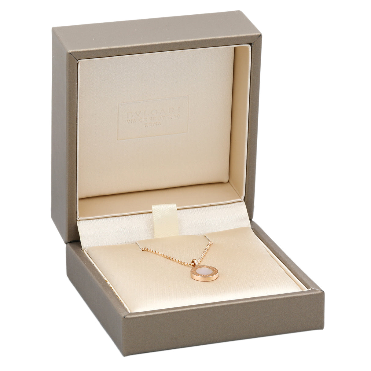 Bulgari 18K Rose Gold Mother of Pearl Bvlgari Bvlgari Pendant Necklace Designer Jewellery Bulgari
