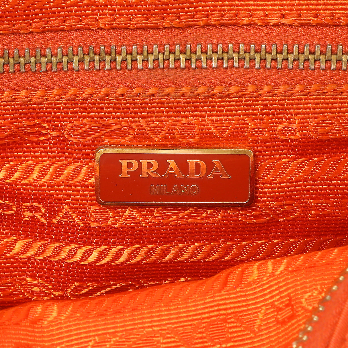 Prada Papaya Tessuto Nylon Wristlet Pouch Accessories Prada