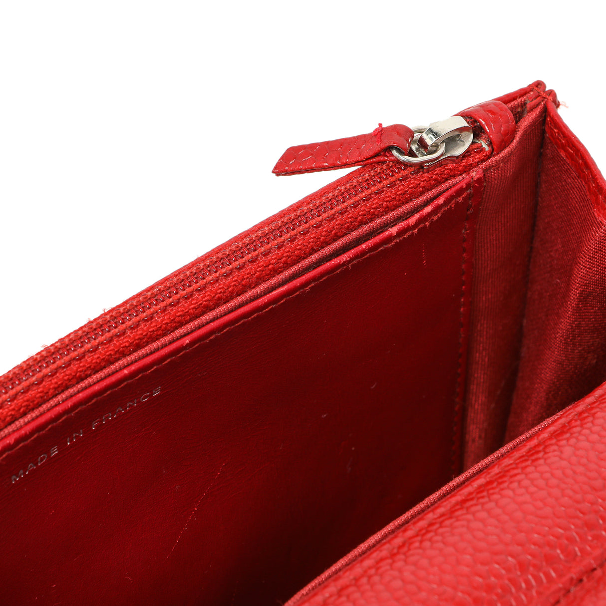 Chanel Red Quilted Caviar Classic Wallet on Chain WOC Handbags Chanel