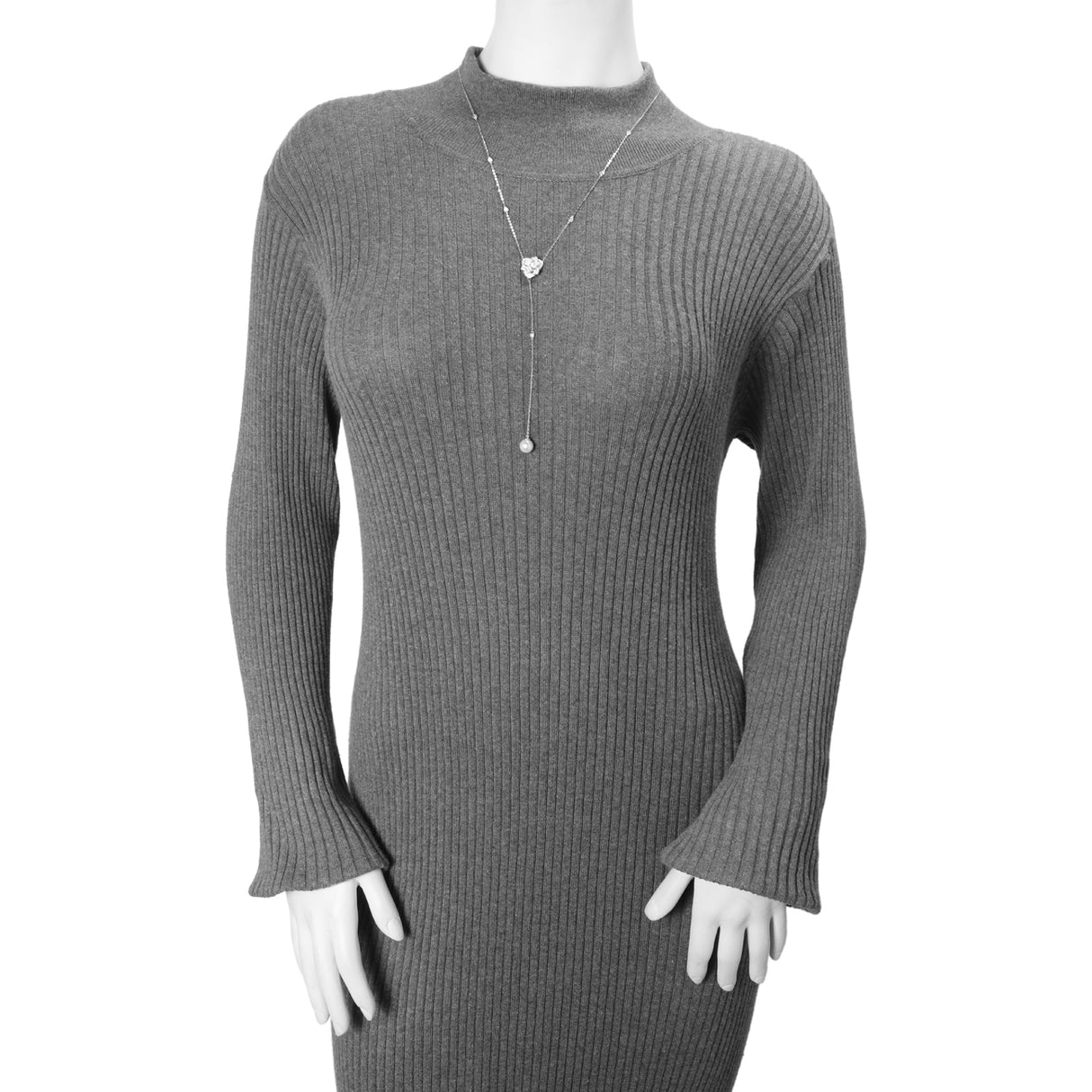 18K White Gold 8.9mm Pearl & Diamond Lariat Necklace Fine Jewellery Modaselle