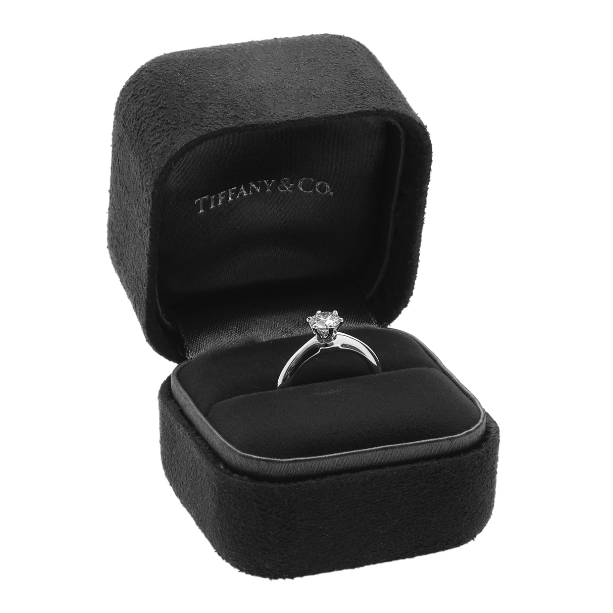 Tiffany & Co. Platinum 0.54 Carat Diamond Solitaire Engagement Ring Designer Jewellery Tiffany and Co