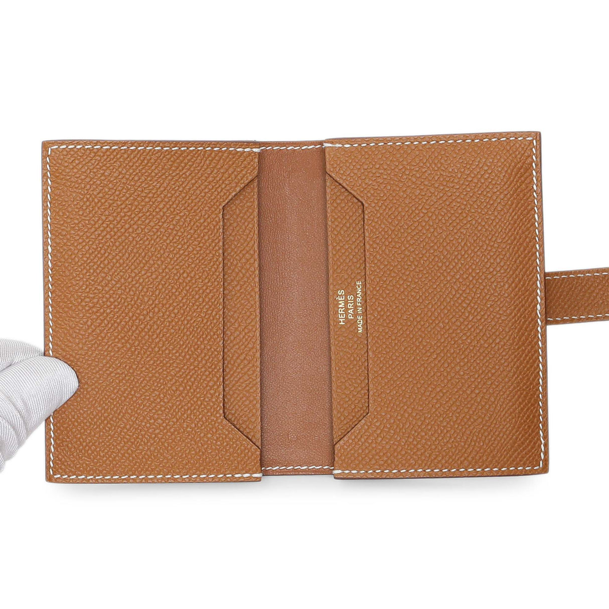 Hermes Gold Epsom Bearn Card Holder Wallet Accessories Hermes