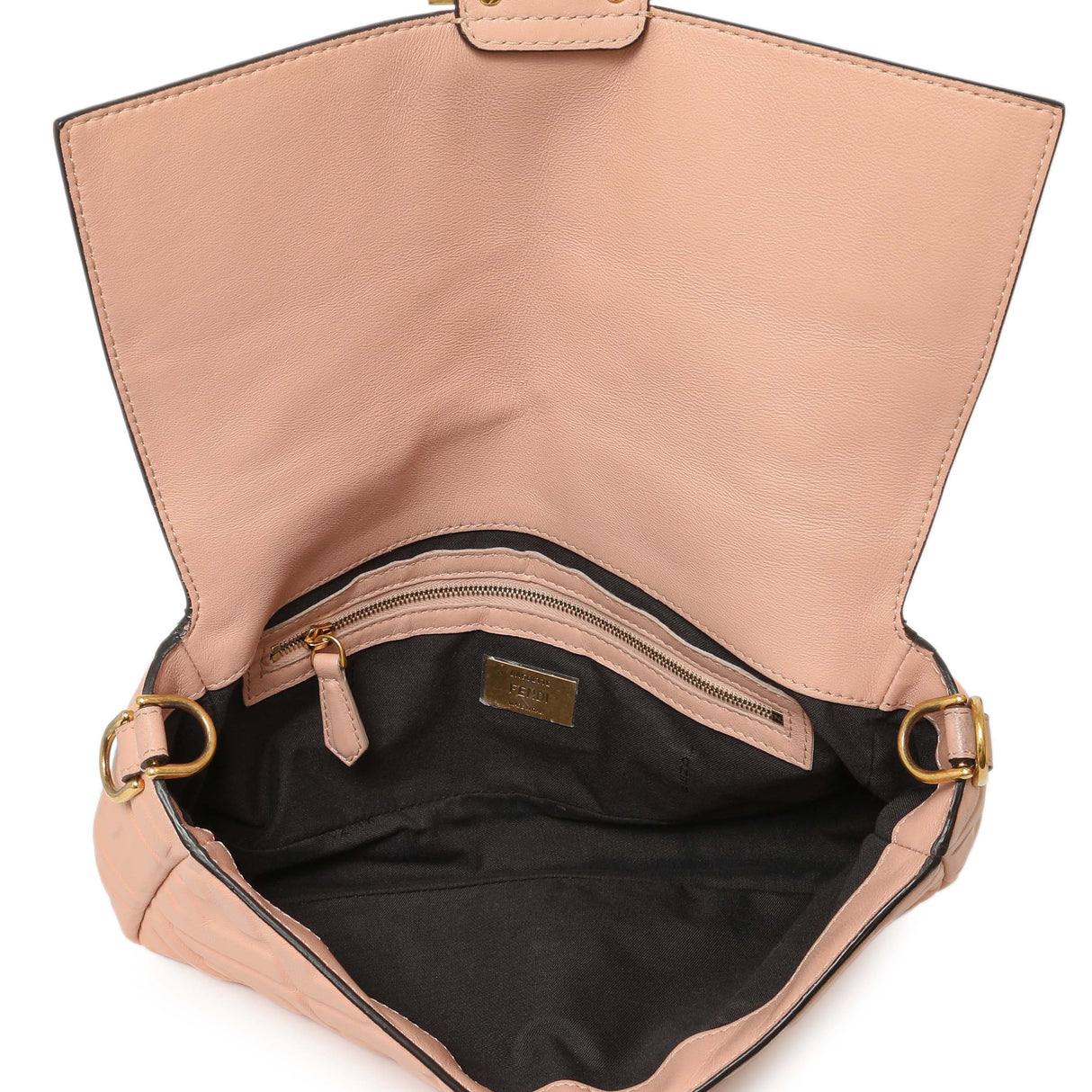 Fendi Rosa Bourbon Nappa FF 1974 Embossed Baguette Handbags Fendi