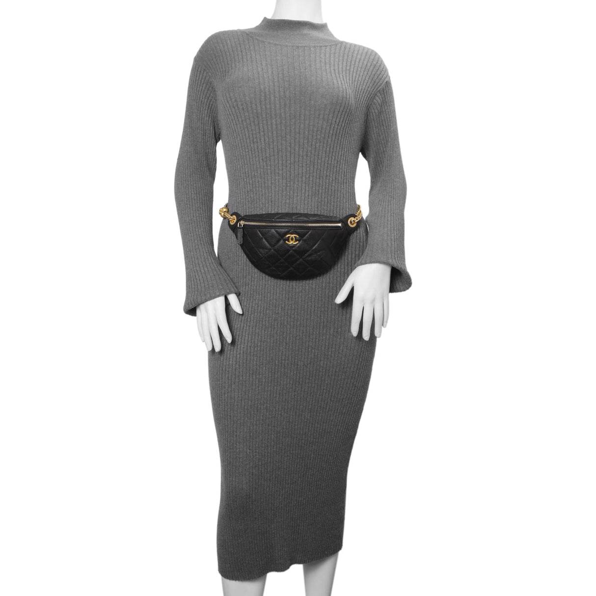 Chanel Black Quilted Caviar Sweetheart Bum Bag Handbags Chanel