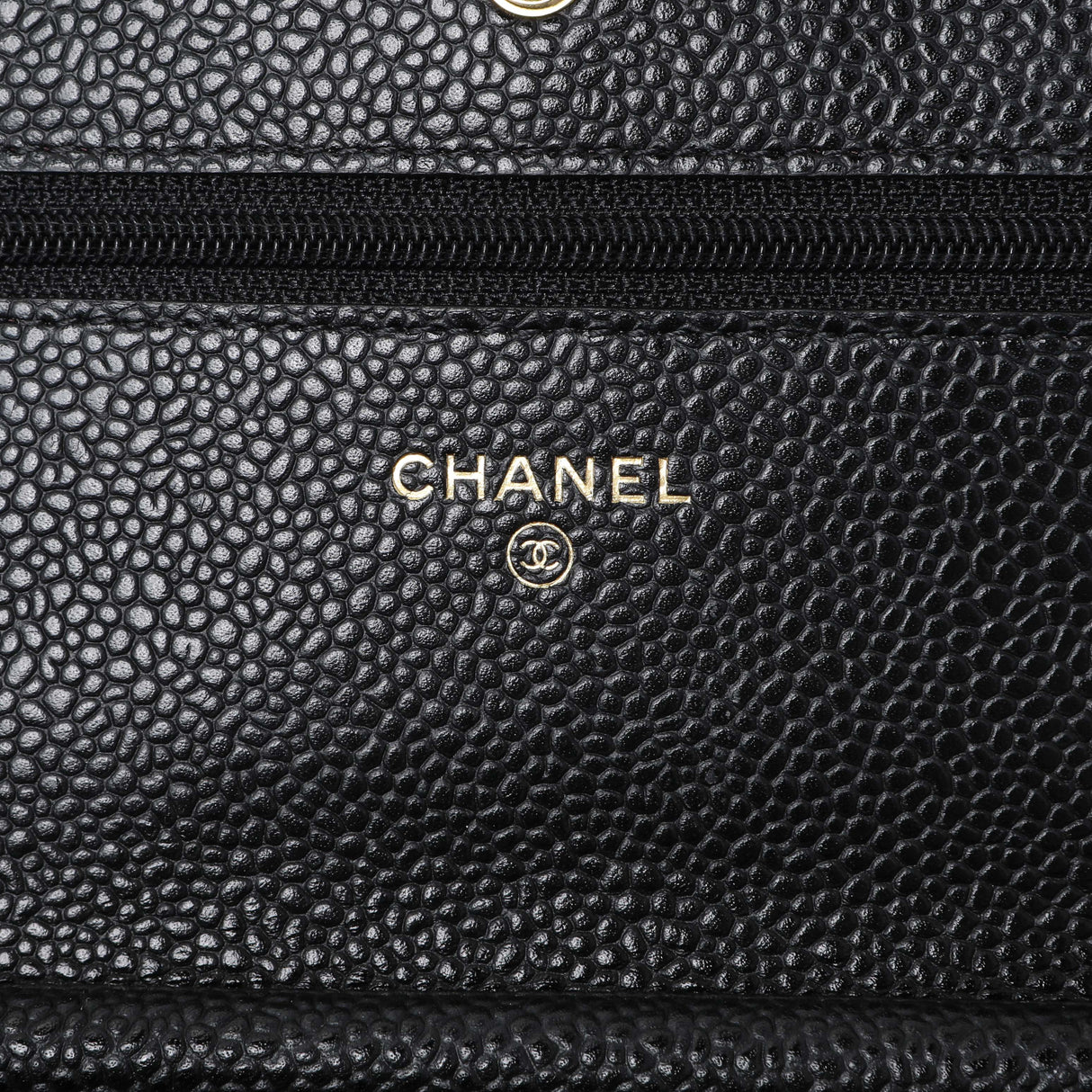 Chanel Black Caviar Quilted Wallet on Chain