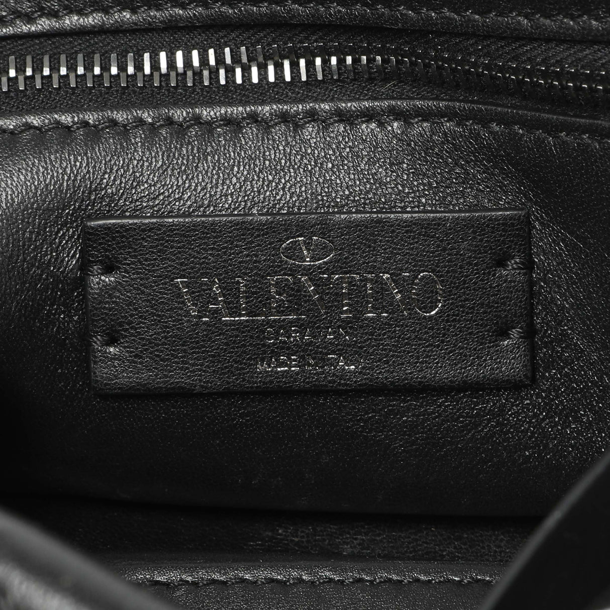 Valentino Black Nappa Monochrome Medium Roman Stud Shoulder Bag Handbags Valentino