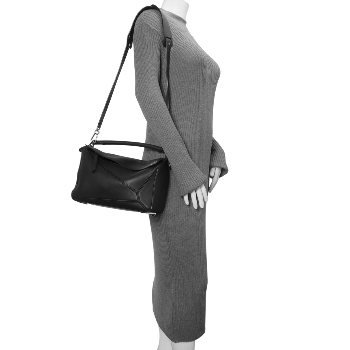 Loewe Black Calfskin Medium Puzzle Bag Handbags Loewe