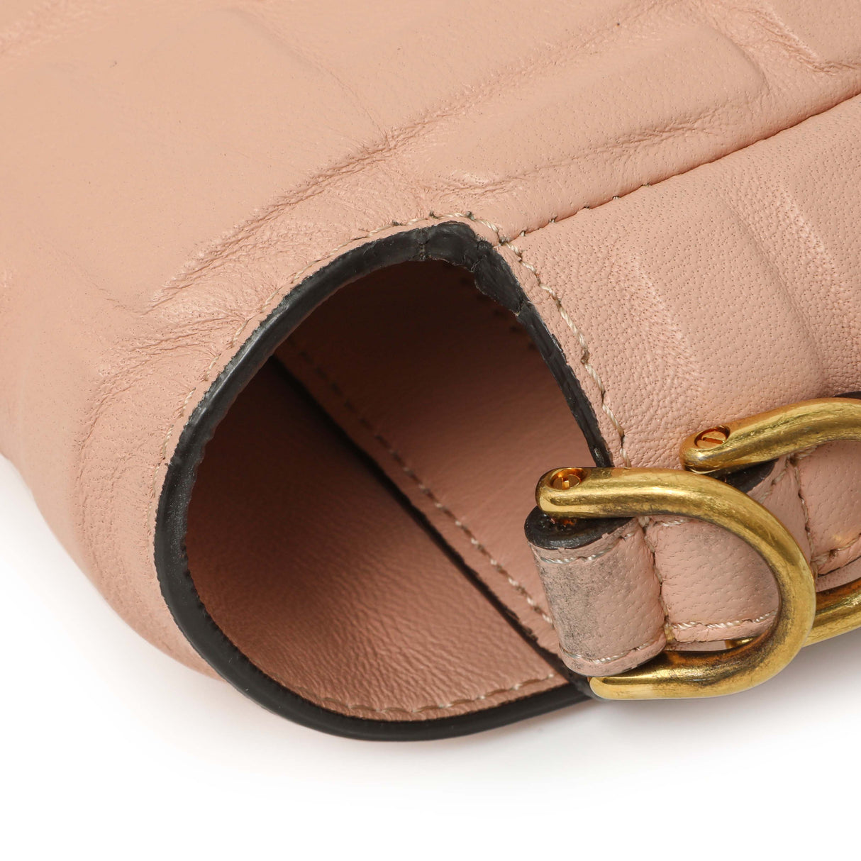 Fendi Rosa Bourbon Nappa FF 1974 Embossed Baguette Handbags Fendi